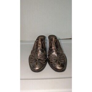Gianni Bini Womens Mule Boots Frontier STUDDED Bronze Metallic LEATHER Sz 8M EUC